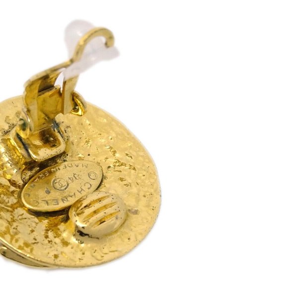 Chanel Button Earrings Gold Clip-On - Picture 4 of 4